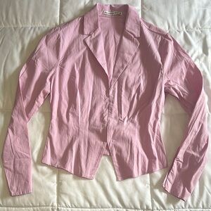 Abercrombie- Baby Pink Linen Corset Snap Business Top